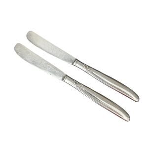 Vintage MCM Japanese grapevine stainless dinner knives set of 2 wine theme MWCO